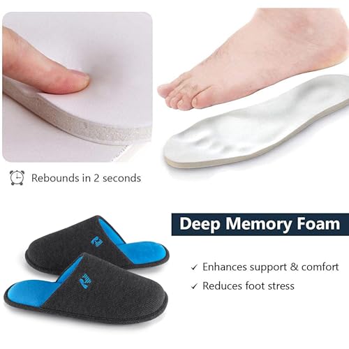 Image of RockDove Mens Two Tone Memory Foam Scuff Slippers