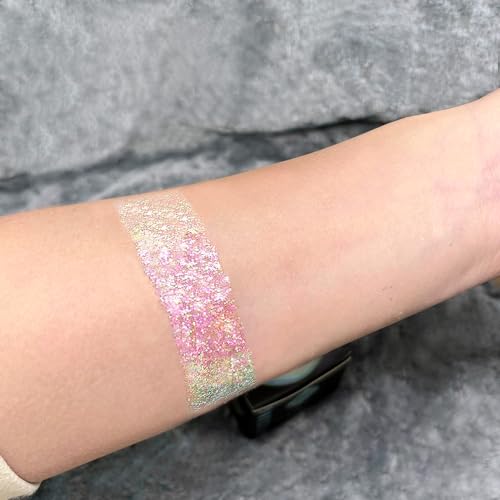 Gel holográfico com glitter corporal para corpo, rosto, cabelo, lábios, unhas, sombra, mudança de co
