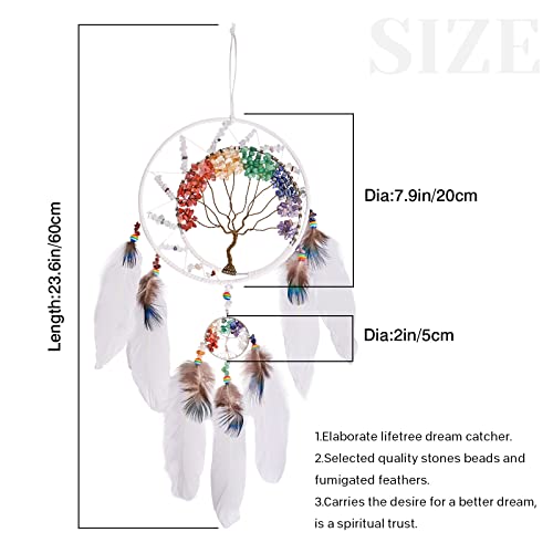 7 Chakras White Tree of Life Dream Catchers Wall Decor Hanging Ornament - Image 2