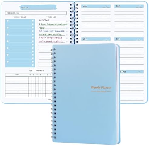 Undated Weekly Planner with Goal & Habit Tracker Notebook, Small ...