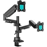 ONKRON Monitor Halterung 2 Monitore für 17-42 Zoll Bildschirme bis 15 kg pro Arm, dual Monitor Arm mit Gasdruckfeder, Monitorhalterung VESA 75x75-100x100, Tischhalterung verstellbar Schwarz G140-B