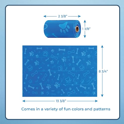 Image of Best Pet Supplies Dog Poop Bags, Rip-Resistant and Doggie Waste Bag Refills with d2w Controlled-Life Plastic Technology - Pack of 150, Blue (Unscented)