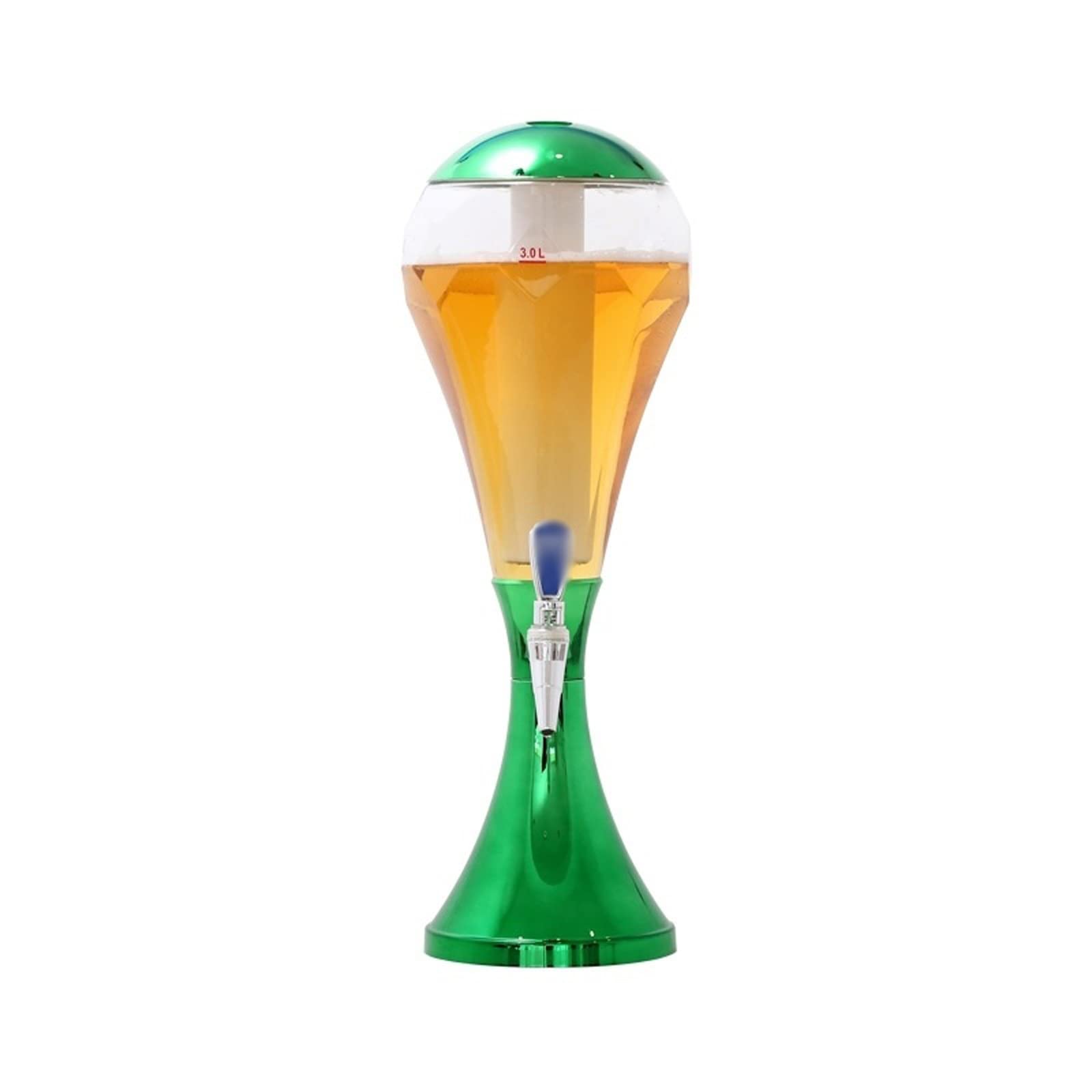 Dozownik do napojów piwa, 3 l, wieża piwa, dozownik napojów z kolorowymi świecącymi światłami LED i rurką lodową, dozownik do domu, baru, na imprezę, do domu, baru, na imprezę, do domu, 8