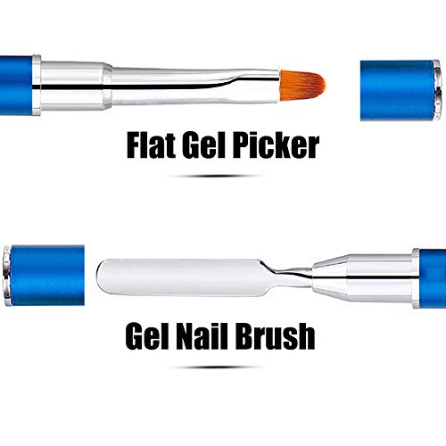 Hanyousheng 2PCS Acryl UV Gel Dual-Ended Polygel Pinsel, 2-in-1-Designs Polygel-Pinsel und Picker, Edelstahl-Gel… – Bild 6