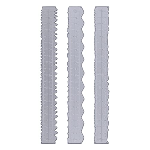 3Pcs Irregular Deckle Edge Ruler, Tearing Ruler for Paper Crafts DIY Making Carbon Steel Embossing Attractive Decorative Lightweight Card Making Tool