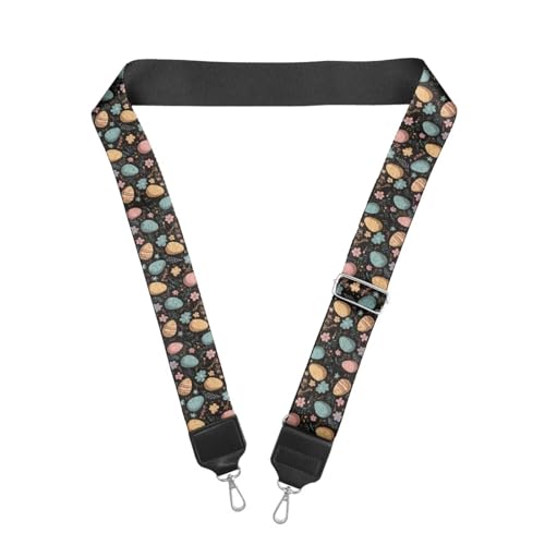 Image of Halloween Handbag Strap Canvas Purse Strap Colorful Bat Black Shoulder Strap Multicolor Bats Replacement Strap