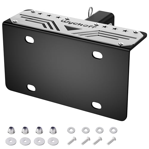 Wyckoff Hitch Step License Plate Bracket Holder with Pedal,Fit 2" Receiver