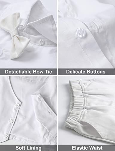 A&J Design Toddler Christening Outfit Baptism Clothes For Kids Boy Dedication Tuxedo Suits White 4-5T #TOP4