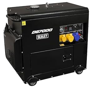 Sealey Diesel Generator, 7000W, 4-Stroke Engine, 110/230V - DG7000