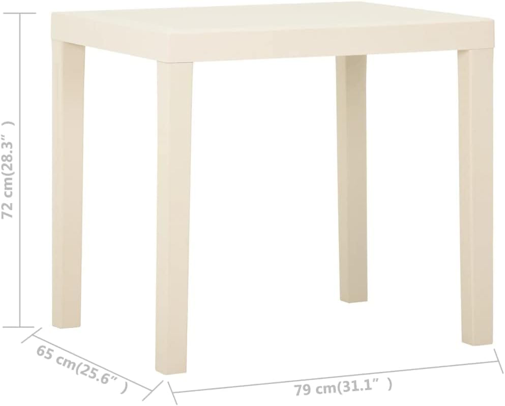 Patio Table,Outdoor Bar,Balcony Desk,Outdoor Dining Table,Backyard Table,for Patio, Deck, Lawn, Garden, Backyard, White 31.1"x25.6"x28.3" Plastic