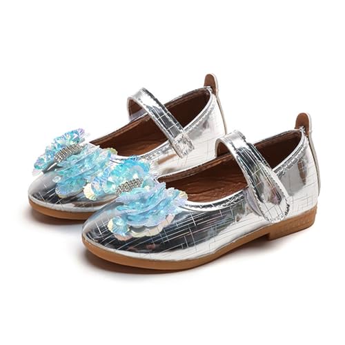 IWIHMIV Dress Shoes for Girls Flower Girl Lightweight Comfortable Non Slip Mary Jane Flat Shoes for Wedding Party Birthday2