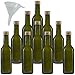 Produktbild 10 x grüne Glasflasche 250 ml, Ölflasche mit Schraubverschluss inkl Trichter