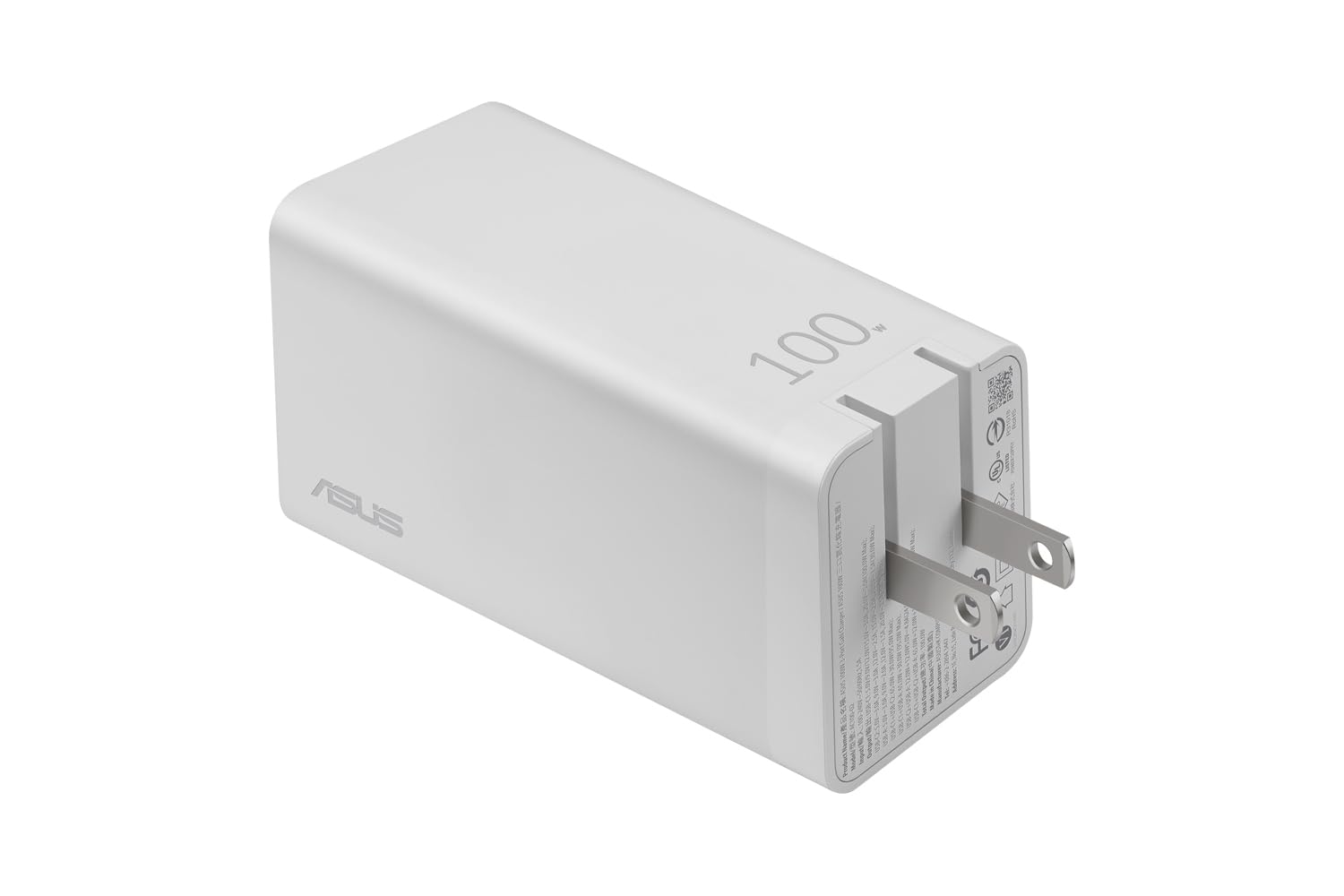 Asus 100w UsB-C Gan Charger Universale Bianco Ac Ricarica Rapida Interno (100w UsB-C Gan Charger - Universal White Ac Fast - Charging Indoor - Warran