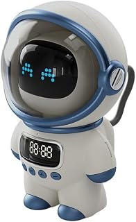 Smarter KI-Roboter Lautsprecher mit 5.1, 1800mAh Akku & FM Radio, Interaktiver Lernbegleiter für Kinder mit Sprachsteuerung, Weckerfunktion und Kraftvollem Sound, Kompaktes Design in Weiß(White)