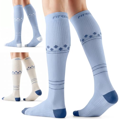Image of FITRELL 3 Pairs Compression Socks for Women and Men 20-30mmHg-Circulation Support Socks
