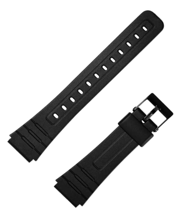 SBWC 18mm Resin Watch Strap (Black) Replacement for Casio Watch Models F-91W, F91WG, F-91WM, F-94WA, F-93W, F-105W, F-106W, F-28W