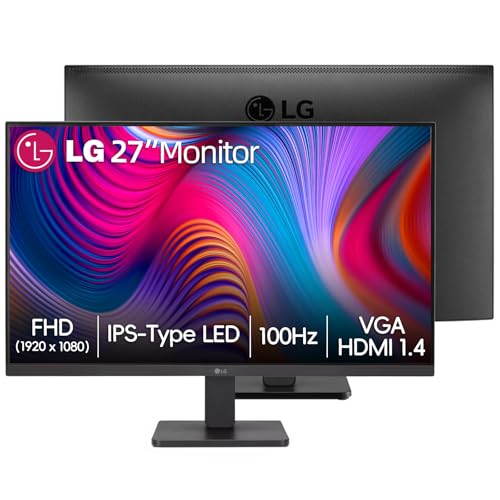 Image of LG 27 inch FHD (1920 x 1080) IPS Monitor, 100Hz, AMD FreeSync, sRGB 99%, Flicker Safe, 3-Side Borderless, Anti-Glare, Reader Mode, OnScreen Control, HDMI & VGA, VESA Mount, Tilt Adjustable, Black