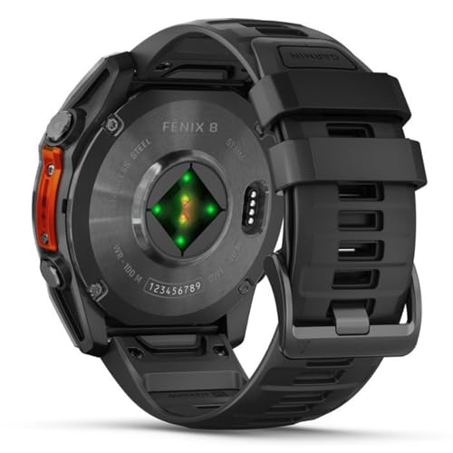 Image of Garmin Fenix 8 51mm AMOLED Multisport GPS Smartwatch, Slate Gray with Black Silicone Band, 010-02905-00 - Bundle w /Deco Essentials Charging Dock, Dust Cover and USB-C Cable
