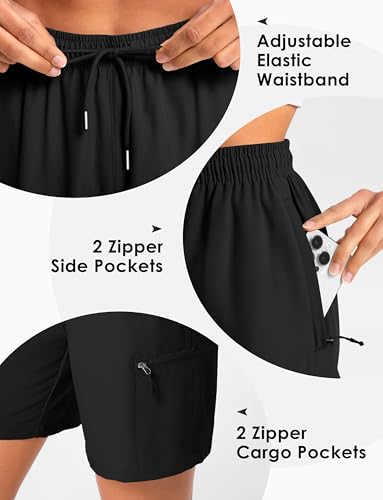Women's 9" Hiking Shorts Lightweight Stretch Quick Dry Athletic Casual Bermuda Shorts for Women3