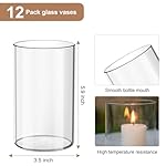 Devilfire 12Pcs Glass Cylinder vases for Centerpieces, 6 Inches Tall Flower Vases Wedding Decorations,Bulk Cylinder Flower& Plant Vases,Hurricane Candle Holder for Table Shelf, Party. - Image 2