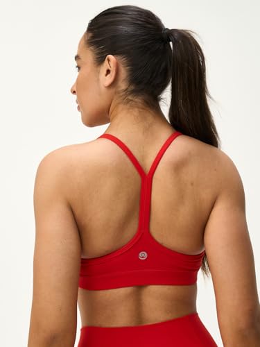 Image of Womens Y Back Padded Sports Bra Strappy U Neck Butter Soft Low Impact Workout Bras Yoga Pilates Walking