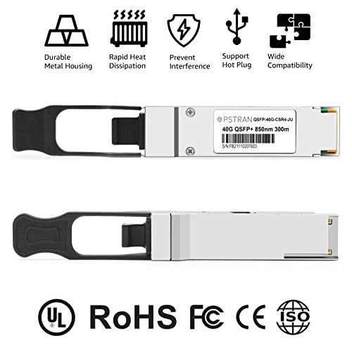 Image of 40GBASE-CSR4 QSFP+ Optical Transceiver Module Compatible with Mellanox MC2210411-SR4E 40G QSFP+ 40GBASE-SR4E 850nm 400m DDM MTP /MPO-12 MMF
