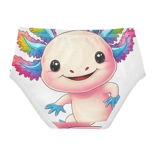 Cute Cartoon Axolotl Cute Panties Girl Toddler Underwear Custom Cotton Fun Print Kids Briefs Undies 2t2