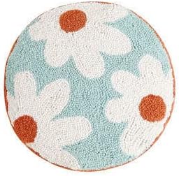 Peking Handicraft 30E0142C14RD Lazy Daisy 14" Round Hook Wool Pillow