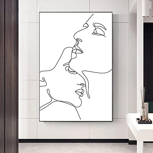 Peinture toile minimaliste couple dsdsgog, affiche personnalisable pour déco murale salon