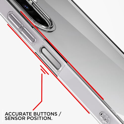 Image of Amazon Basics Back Cover for Samsung Galaxy A26 5G PC + TPU Clear Transparent Raised Edges Shockproof Protective Phone Bumper Case(Transparent)