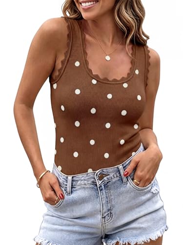 Image of Saodimallsu Womens Ribbed Knit Tank Top Summer Sleeveless Square Neck Casual Basic Slimming Sweater Vest Tops