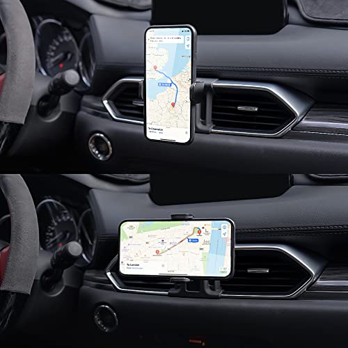 Beerte Phone Holder Fit For Mazda Cx-5 2017-2023 Electric Clamping Mobile Phone Mount 360-Degree Rotatable Adjustable Safe And Convenient Phone Navigation For 4-7 Inches Smartphone #TOP2