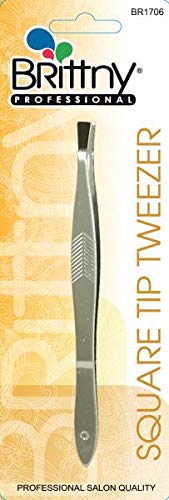 Brittny Salon Professional Straight Tip Tweezers 2Pk - Maintenance for Eyebrow & Ingrown Hair Removal, Repair Tools