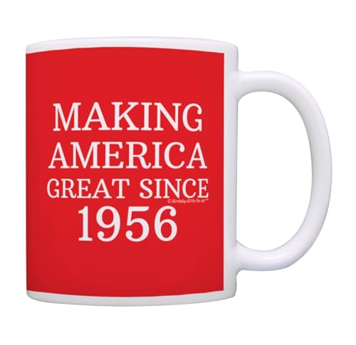 ThisWear 70th Birthday Gifts For All Making America Great Since 1956 Birthday 11oz Ceramic 11oz Ceramic Coffee Mug with Handle Red