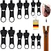 Reissverschluss Reparatur Set Ersatz, 3 Größen Abnehmbare Reisverschluss-zipper Ersatz, Reißverschluss Reparaturset für Jacken, Rucksäcke,Ohne Zusatzwerkzeuge Einfach Montierbar,zipper pull (12)