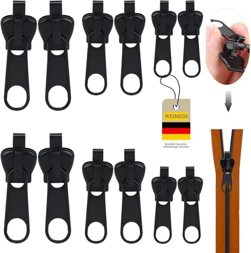 Reissverschluss Reparatur Set Ersatz 3 Größen Abnehmbare Reisverschluss-zipper Ersatz Reißverschluss Reparaturset für Jacken Rucksäcke Ohne Zusatzwerkzeuge Einfach Montierbar zipper pull (12)