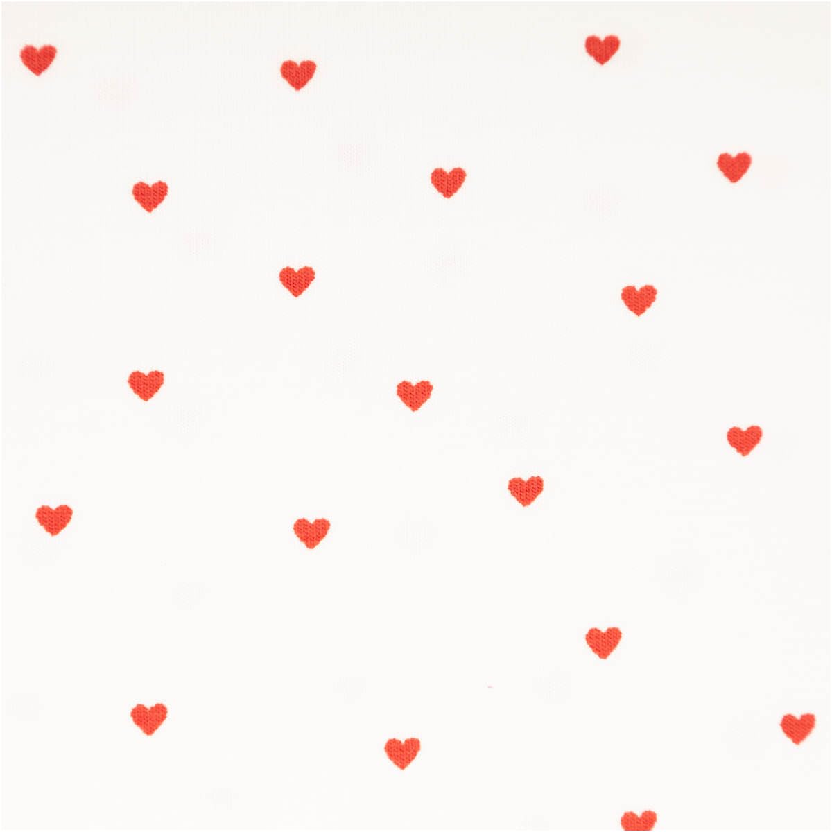 Jersey Cotton Jersey Hearts White Red 1.45 m Wide Fabric Sold by the Metre Ideal for Clothes, Sweaters and Blankets (145 cm Width)