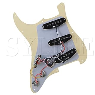 WENKA Pickguard PVC SSS 3 Plis avec 3 micros Simple bobinage ALNICO V Commutateur 5 Positions - Les Beatles, Paul McCartney, John Lennon, RIngo Starr, George Harrison WENKA Pickguard PVC SSS 3 Plis avec 3 micros Simple bobinage ALNICO V Commutateur 5 Positions – Image 2