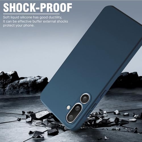Image of WOW IMAGINE Back Cover for Samsung Galaxy M56 5G | Galaxy F56 5G | Ultra Slim Soft Rubberised Case | Inner Velvet Fabric | Matte Silicone Flexible Mobile Case | Camera Protection - Blue