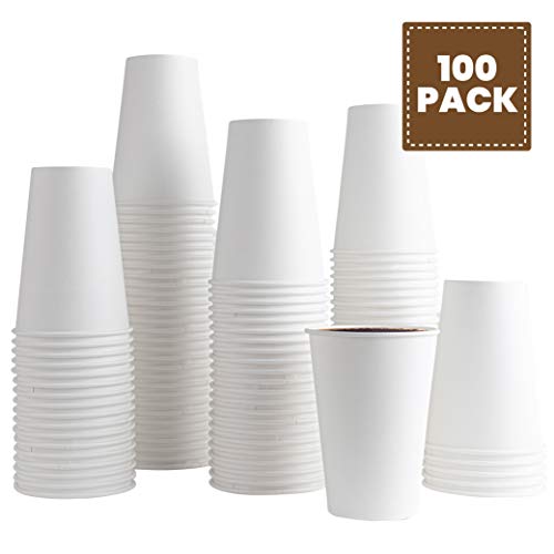 [100 Pack Coffee Cups] 10 Ounce Disposable Paper Hot Cups - Coffee Cup For Espresso, Cold, Or Hot Drinks, Tea, Coffee, Hot Choclate #TOP6