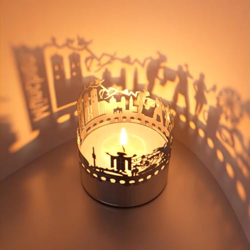 München Skyline Schattenspiel - Faszinierendes Kerzenlicht mit Silhouettenprojektion - Perfektes Souvenir & Geschenk für München-Fans