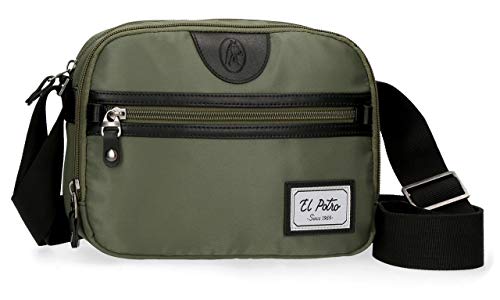El Potro Pipe Bandolera Dos Compartimentos Verde 23x17x8 cms Poliéster