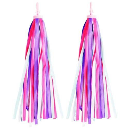 ZHAOYCSH Guidon Streamers Enfant - 1 Paire de Rubans Colorés à Franges pour Vélo, Scooter et Tricycle - Décoration Guidon Glands 10 Pouces pour Filles et...