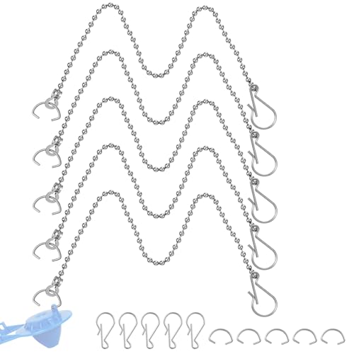 LXUEJIE 5 Pack Toilet Chain, Toilet Flapper Chain 9.8inch, Stainless Steel Universal Toilets Bowl...