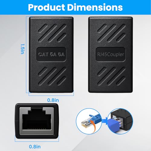 8 adaptadores RJ45 hembra a hembra para Ethernet miniatura 2
