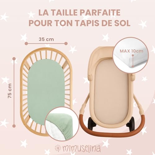 Drap housse cododo 35x75 respirant en mousseline de coton douce - 3