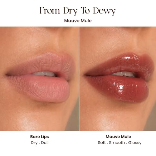 Image of Milagro Beauty Gloss Lip Balm | Hydrating Glossy Lip Glaze Stick | Jojoba Oil & Shea Butter - Non-Sticky Shine, Peptide-Infused Formula (Mauve Mule)