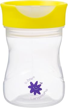 Lansinoh b.box Toddler Training Cup Ages 12+ Months | Free-Flow Transition Cup for Toddlers Learning to Drink | BPA-Free, Dishwasher Safe | 8 oz | Lemon