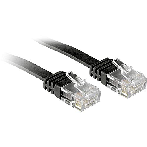 Lindy - Cat.6 Flachband-Patchkabel ungeschirmt, schwarz, 10m