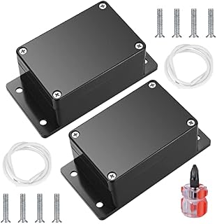 2 Pcs Junction Box Waterproof IP65, Electronic Project Box Enclosure Case, Electrical Junction Box Electronics with Fixed Ear Compatible with Electronic Project - Black